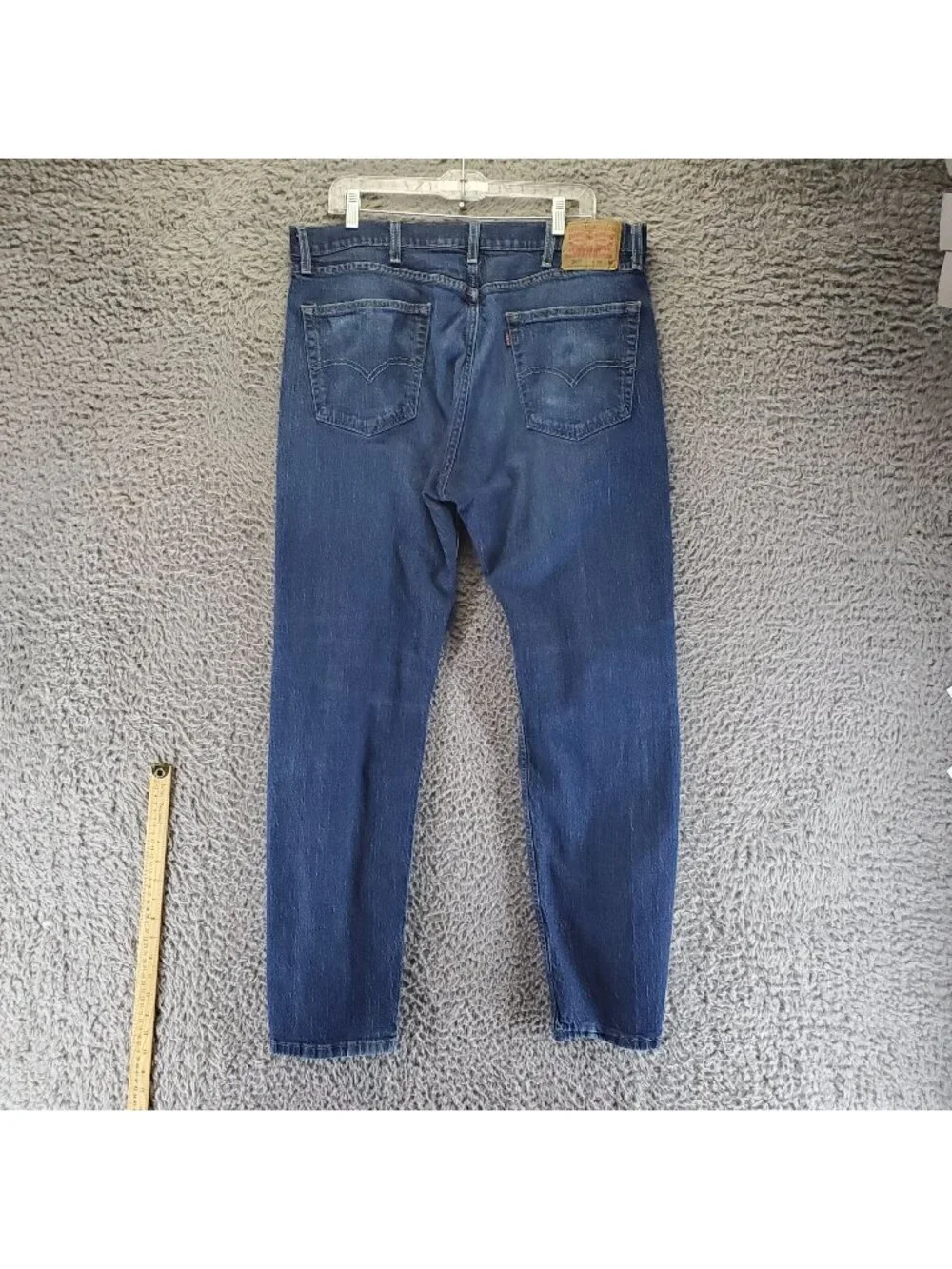 Levis Jeans Mens 38x32 Blue 505 Straight Leg Whiskering Denim *Read*